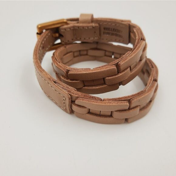 Patricia Nash Leather Wrap Link Bracelet Tan 16" - Picture 4 of 7